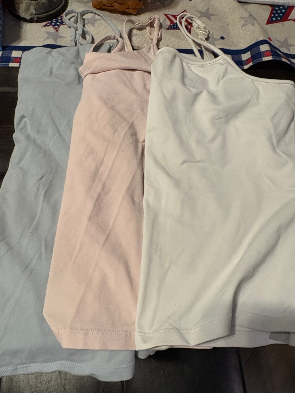 3 tanks w built in bras. Adj straps. Size medium